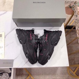 Balenciaga Triple S Logo Printed Black Sneakers 
