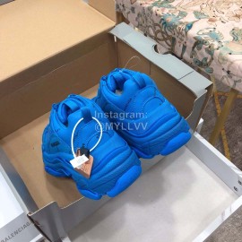 Balenciaga Triple S Logo Printed Sneakers Blue