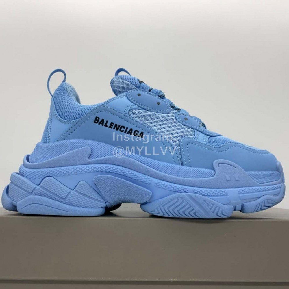 Balenciaga Triple S Blue Clunky Sneakers 