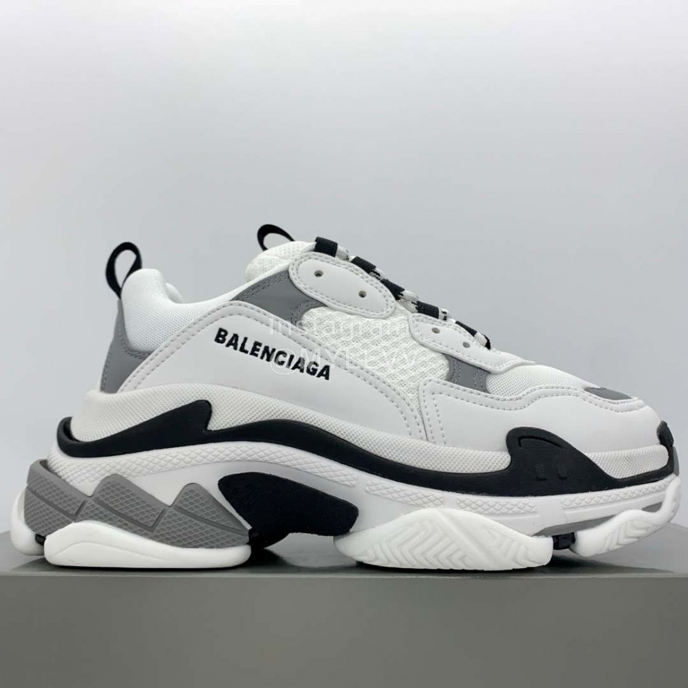 Balenciaga Triple S Clunky Sneakers Gray White