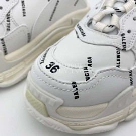 Balenciaga Triple S Letter Printed White Clunky Sneakers