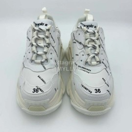 Balenciaga Triple S Letter Printed White Clunky Sneakers