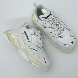 Balenciaga Triple S Letter Printed White Clunky Sneakers
