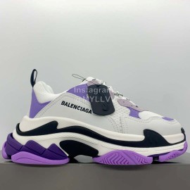 Balenciaga Triple S Clunky Sneakers White Purple