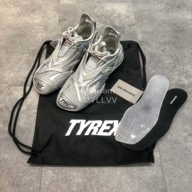 Balenciaga Tyrex Square Head Sneakers For Men And Women Silver