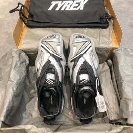 Balenciaga Tyrex Square Head Sneakers For Men And Women Black Silver