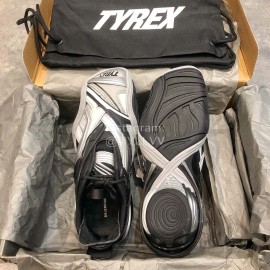 Balenciaga Tyrex Square Head Sneakers For Men And Women Black Silver