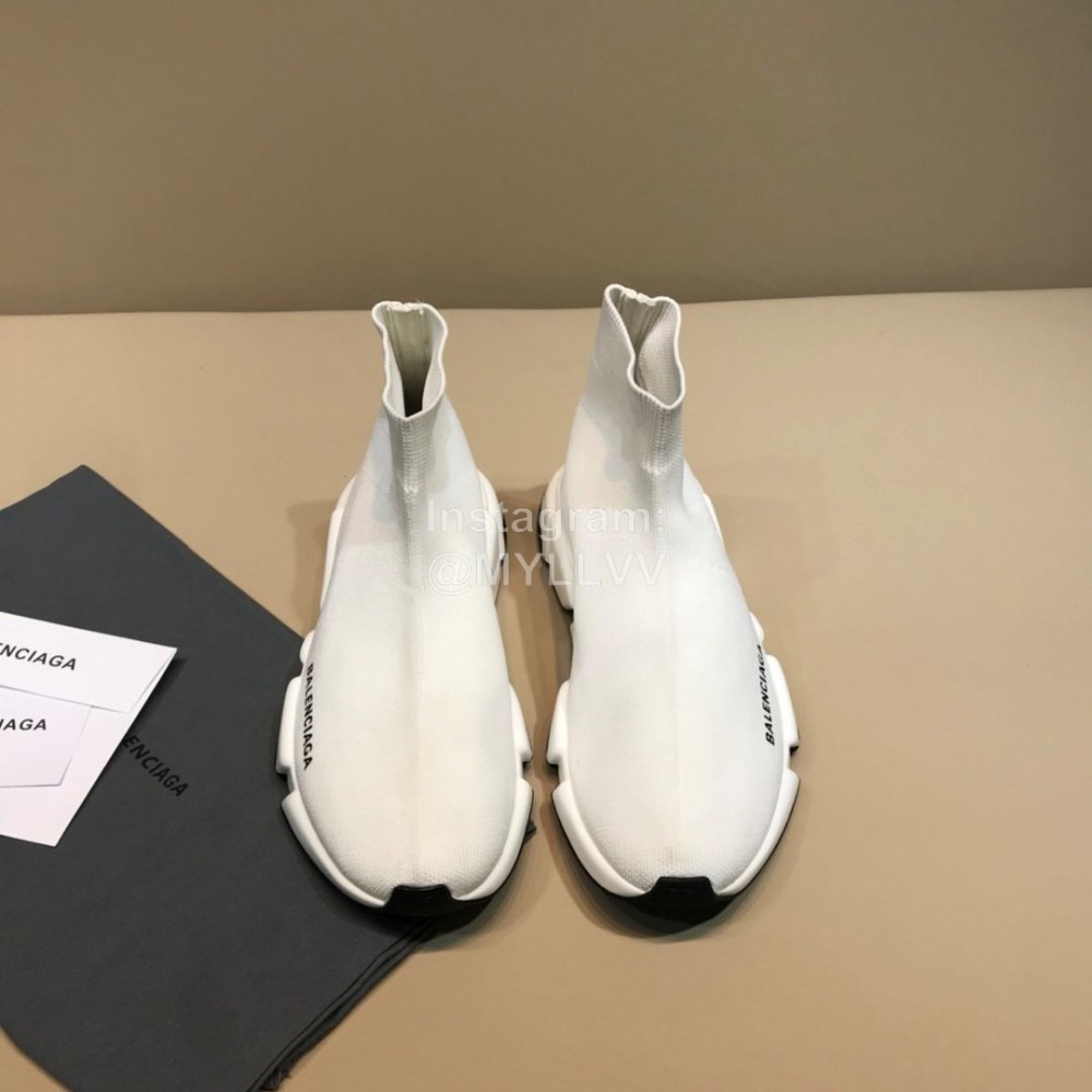Balenciaga Fashion Sock Knitted Shoes For Men And Women White