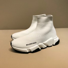 Balenciaga Fashion Sock Knitted Shoes For Men And Women White