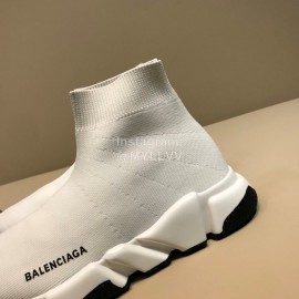 Balenciaga Fashion Sock Knitted Shoes For Men And Women White