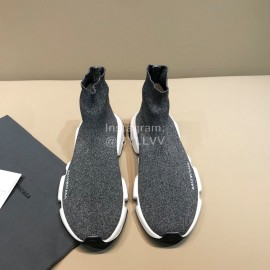 Balenciaga Fashion Sock Knitted Shoes Gray For Men And Women 