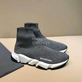 Balenciaga Fashion Sock Knitted Shoes Gray For Men And Women 