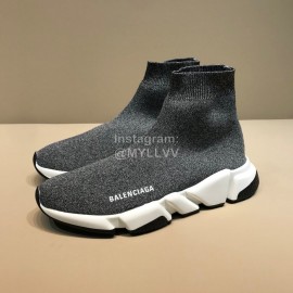 Balenciaga Fashion Sock Knitted Shoes Gray For Men And Women 