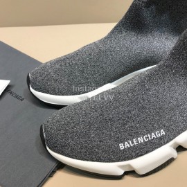 Balenciaga Fashion Sock Knitted Shoes Gray For Men And Women 