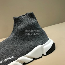 Balenciaga Fashion Sock Knitted Shoes Gray For Men And Women 