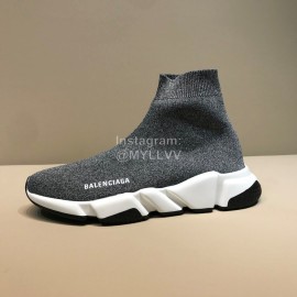 Balenciaga Fashion Sock Knitted Shoes Gray For Men And Women 