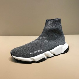 Balenciaga Fashion Sock Knitted Shoes Gray For Men And Women 