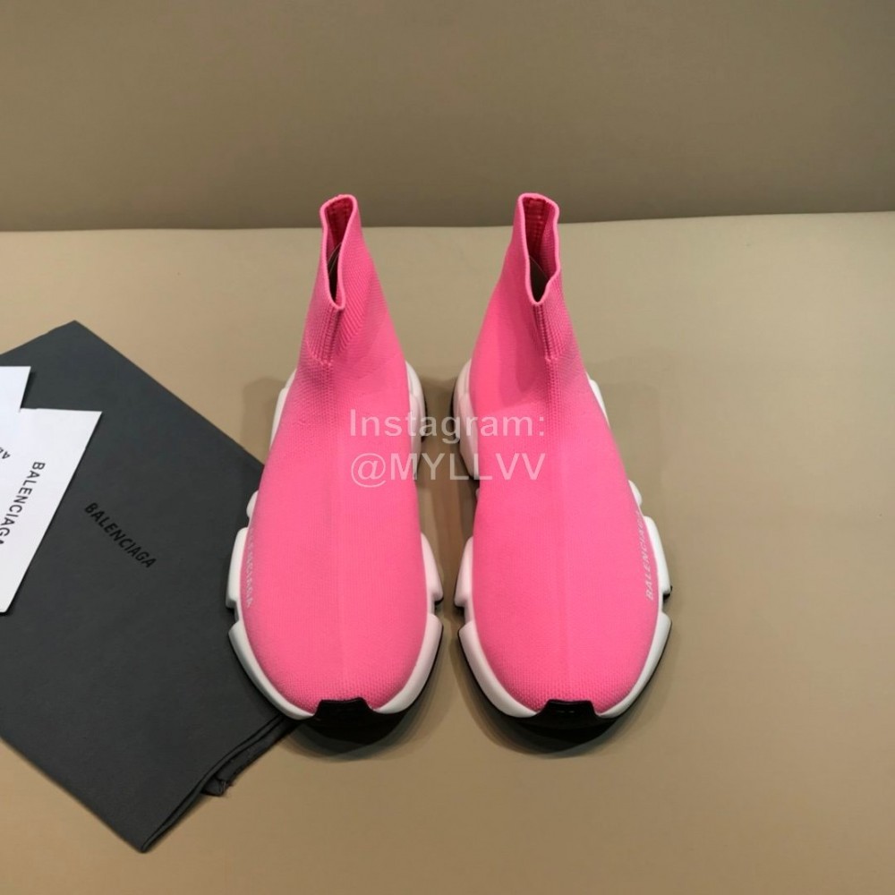 Balenciaga Fashion Sock Knitted Shoes For Men And Women Pink