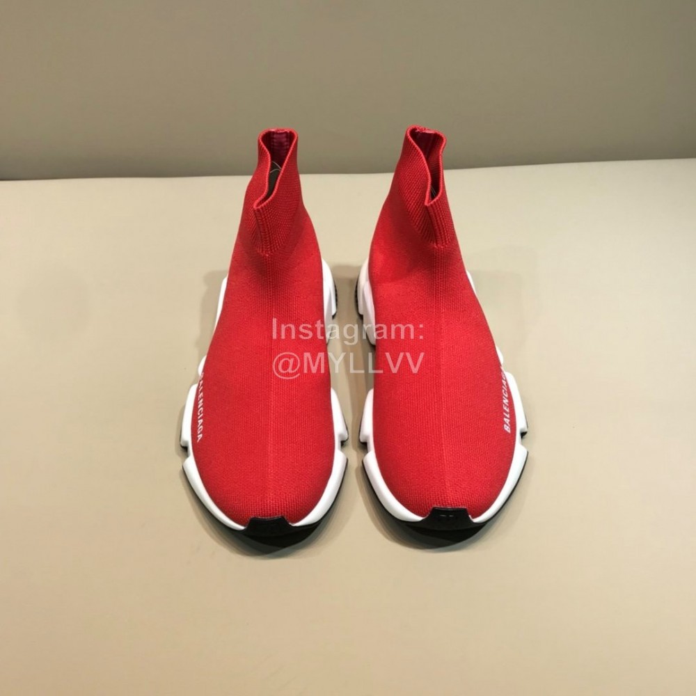 Balenciaga Fashion Sock Knitted Shoes For Men And Women Red