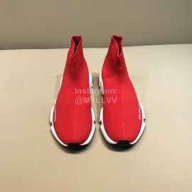 Balenciaga Fashion Sock Knitted Shoes For Men And Women Red