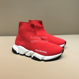 Balenciaga Fashion Sock Knitted Shoes For Men And Women Red