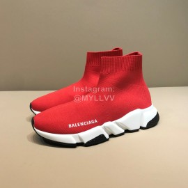 Balenciaga Fashion Sock Knitted Shoes For Men And Women Red