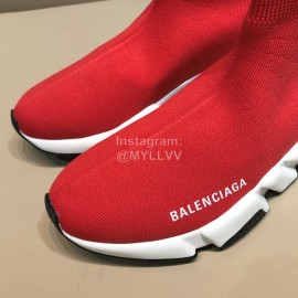 Balenciaga Fashion Sock Knitted Shoes For Men And Women Red