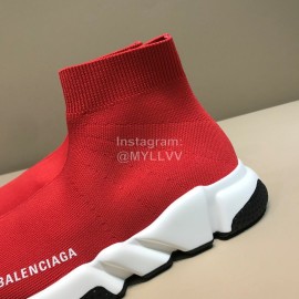 Balenciaga Fashion Sock Knitted Shoes For Men And Women Red