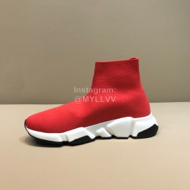Balenciaga Fashion Sock Knitted Shoes For Men And Women Red