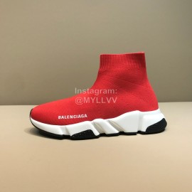 Balenciaga Fashion Sock Knitted Shoes For Men And Women Red