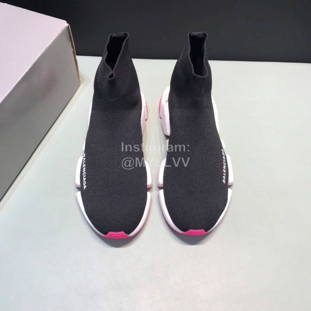 Balenciaga Upgrade Speed 2.0 Sock Knitted Shoes For Men And Women Black
