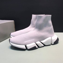 Balenciaga Upgrade Speed 2.0 Sock Knitted Shoes For Men And Women Gray