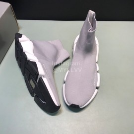 Balenciaga Upgrade Speed 2.0 Sock Knitted Shoes For Men And Women Gray