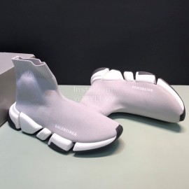 Balenciaga Upgrade Speed 2.0 Sock Knitted Shoes For Men And Women Gray