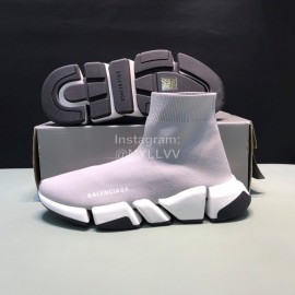 Balenciaga Upgrade Speed 2.0 Sock Knitted Shoes For Men And Women Gray