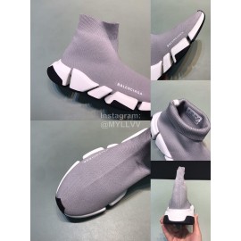 Balenciaga Upgrade Speed 2.0 Sock Knitted Shoes For Men And Women Gray