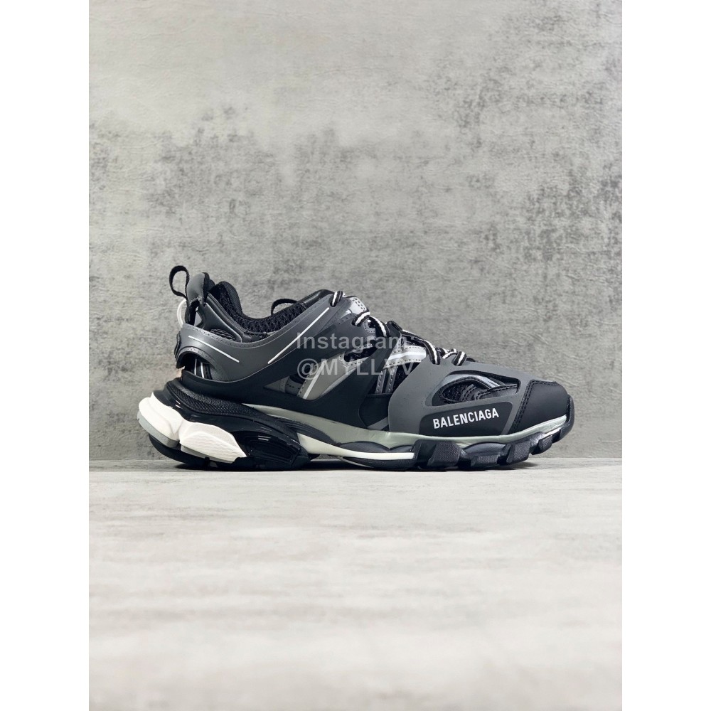 Balenciaga Black Leather Mesh Sneakers For Men And Women