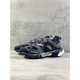 Balenciaga Black Leather Mesh Sneakers For Men And Women