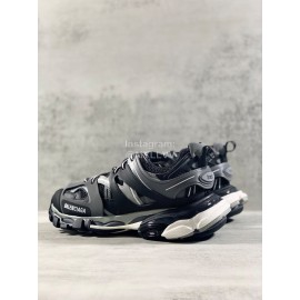 Balenciaga Black Leather Mesh Sneakers For Men And Women