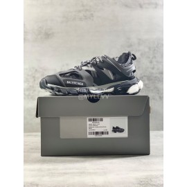 Balenciaga Black Leather Mesh Sneakers For Men And Women