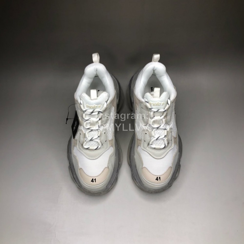 Balenciaga Transparent Sole Leather Mesh Sneakers For Men And Women