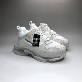 Balenciaga Transparent Sole Leather Mesh Sneakers For Men And Women