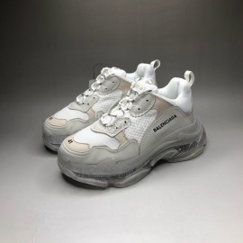 Balenciaga Transparent Sole Leather Mesh Sneakers For Men And Women