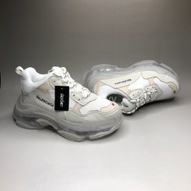 Balenciaga Transparent Sole Leather Mesh Sneakers For Men And Women