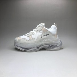 Balenciaga Transparent Sole Leather Mesh Sneakers For Men And Women
