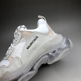Balenciaga Transparent Sole Leather Mesh Sneakers For Men And Women
