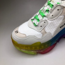 Balenciaga Colored Sole Leather Mesh Sneakers For Men And Women