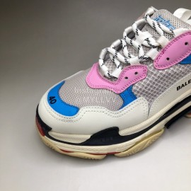 Balenciaga Fashion Leather Mesh Sneakers For Men And Women Pink