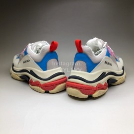 Balenciaga Fashion Leather Mesh Sneakers For Men And Women Pink