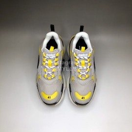 Balenciaga Fashion Leather Mesh Sneakers For Men And Women Yellow